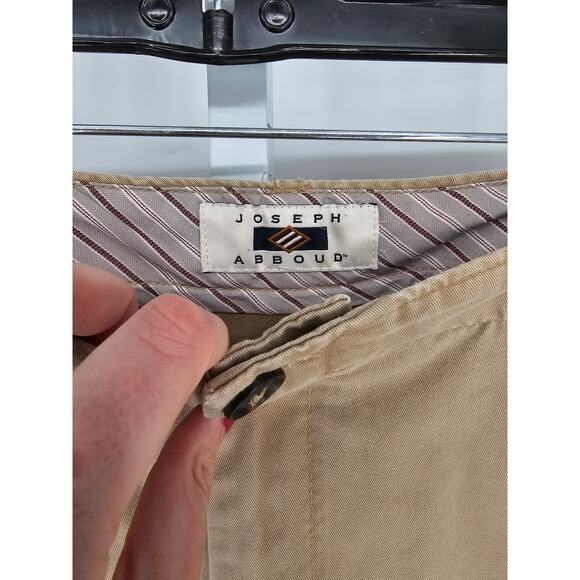 Joseph Abboud Men's Tan Button Closer High Rise Zip-up Cotton Pant Size 42x34 - Picture 3 of 5